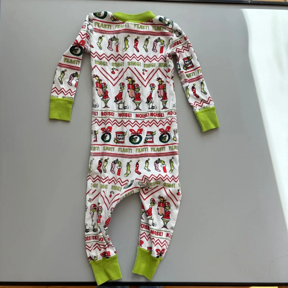Hanna Andersson Grinch‎ Festive Kids One Piece Pajama Size 18-24M